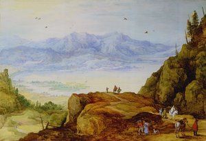 Paysage montagneux étendu avec un lac